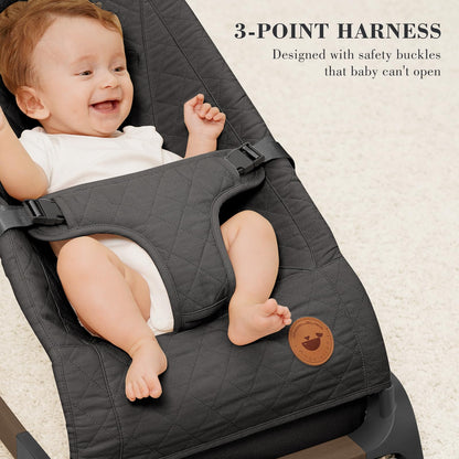 Close up of soft cotton fabric on Angelbliss baby bouncer