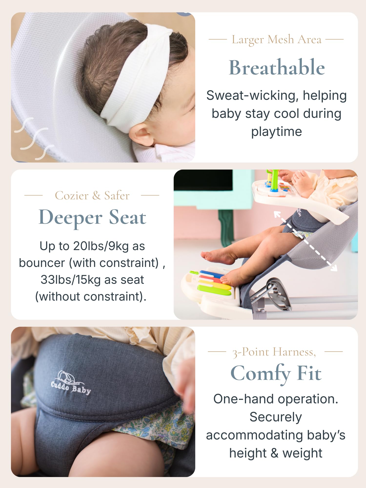 CuddoBaby 4-in-1 bouncer folded for storage