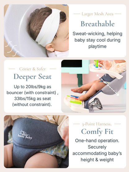 CuddoBaby 4-in-1 bouncer folded for storage
