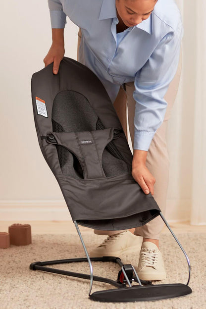 Compact foldable base of BabyBjörn Bouncer Balance Soft