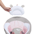 Ingenuity soothing baby bouncer angled perspective showcasing non-skid feet
