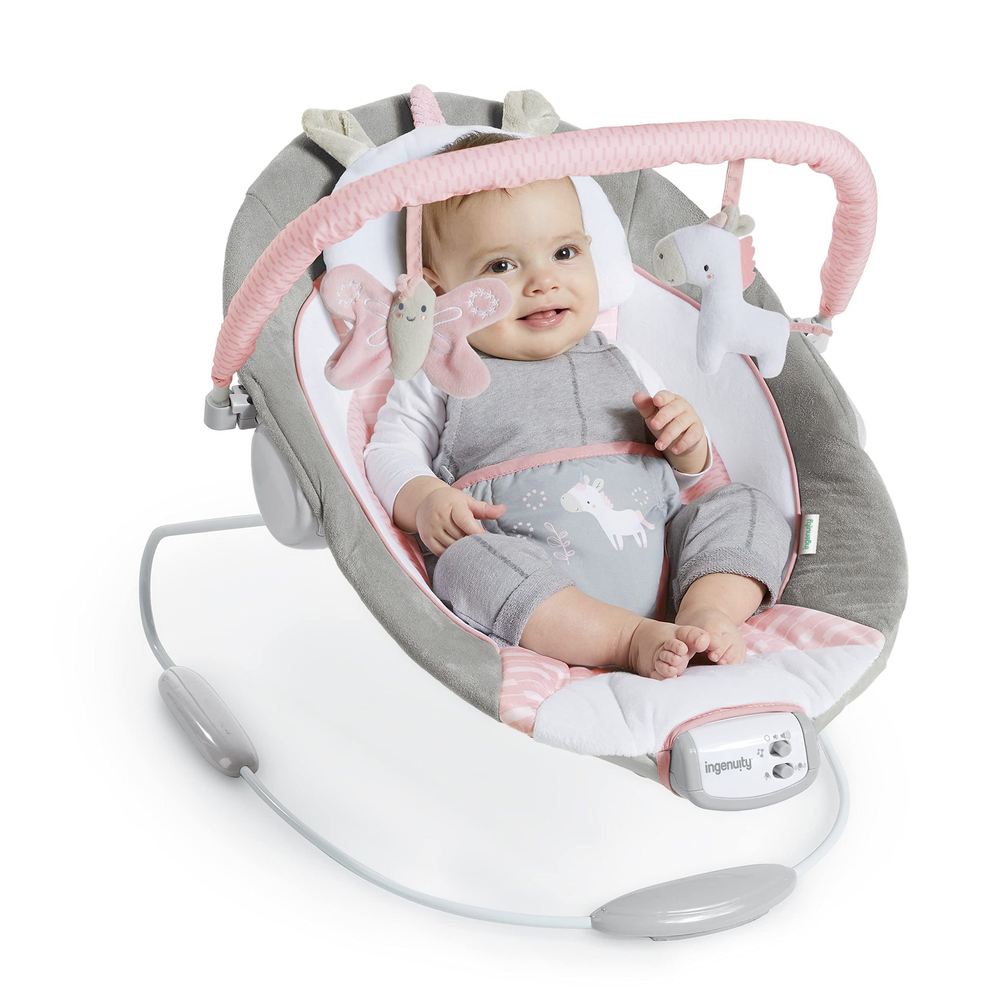 Ingenuity baby bouncer in a nursery setting