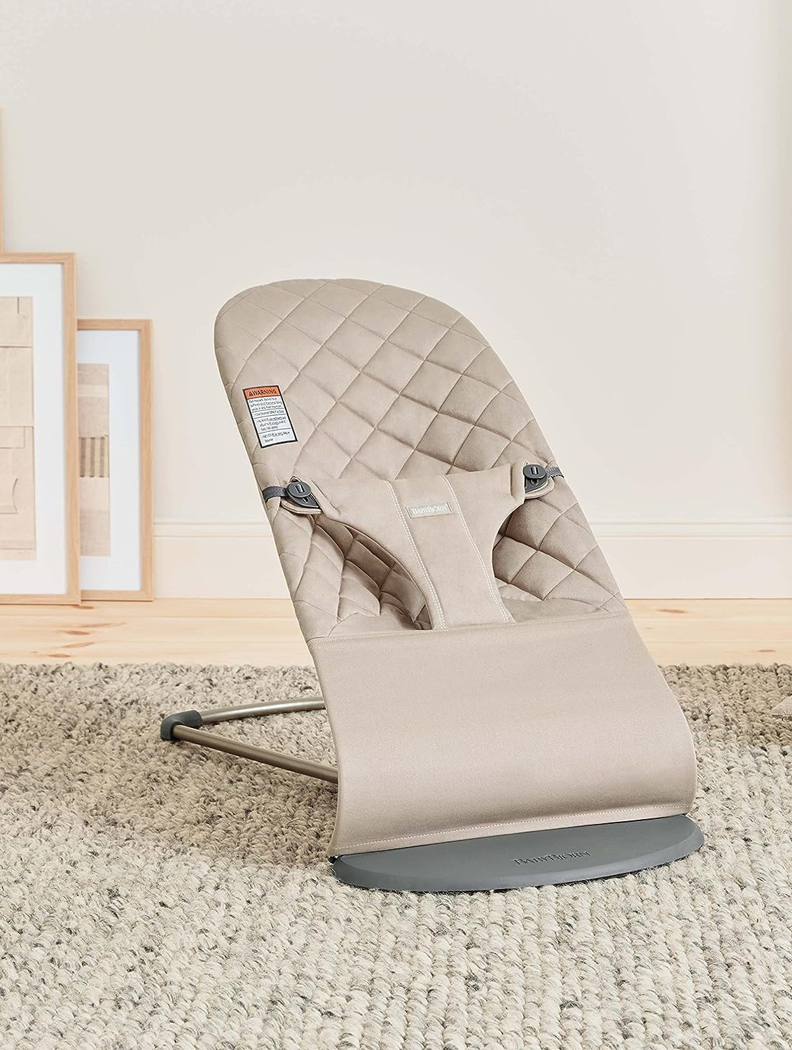 Sand Gray BabyBjörn Bouncer Bliss in a modern nursery setting