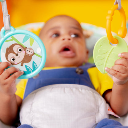 Side profile of Bright Starts vibrating bouncer