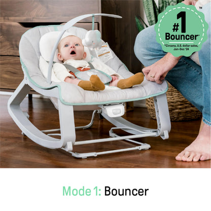 Ingenuity rocker with kickstand extended for stationary mode