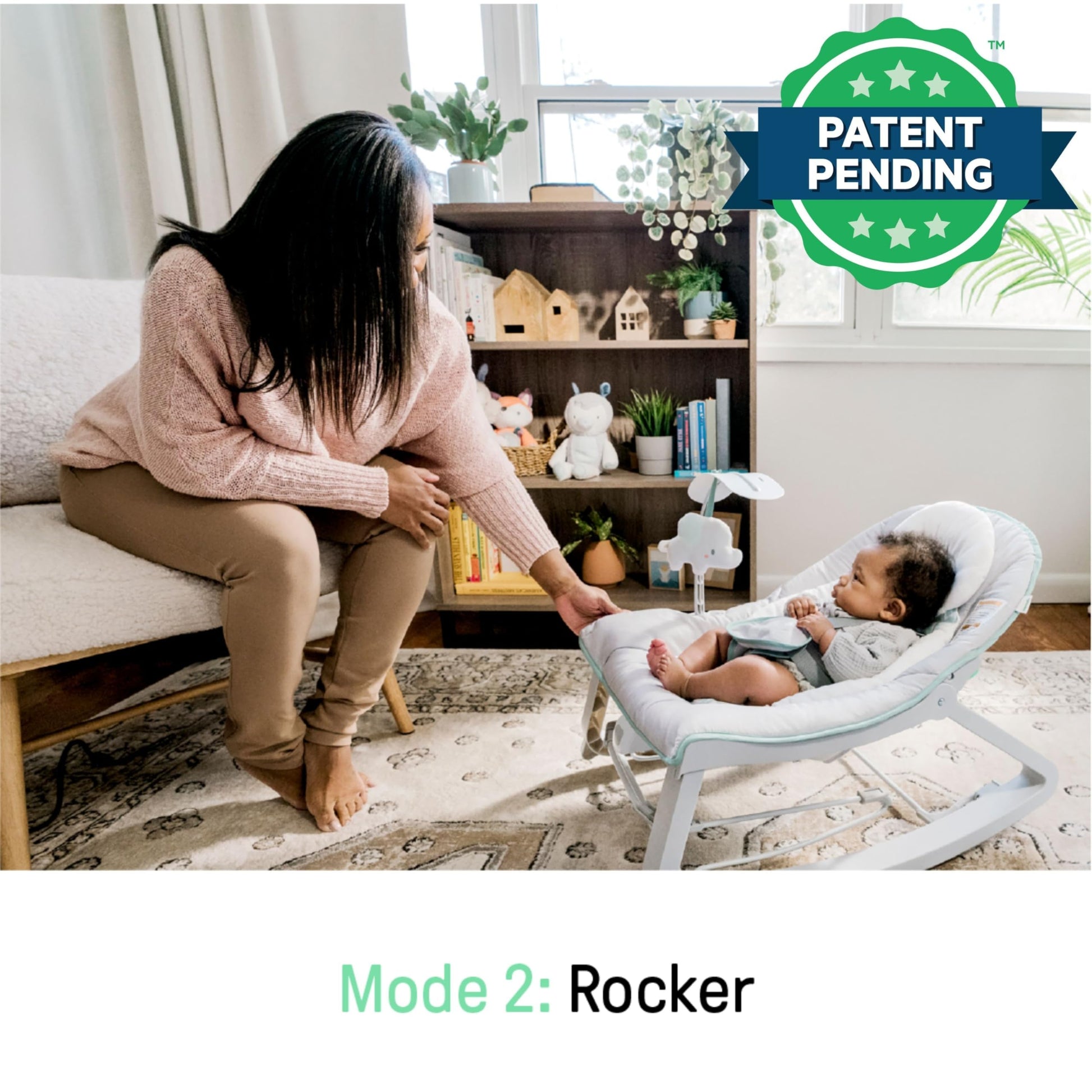 Ingenuity baby bouncer seat fabric and padding detail