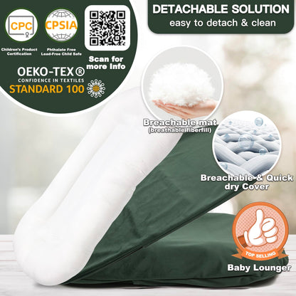 Bubbyhuts infant lounger shown in a nursery environment