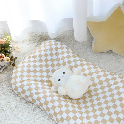 Dilimi universal fit baby lounger cover displayed on a newborn pillow