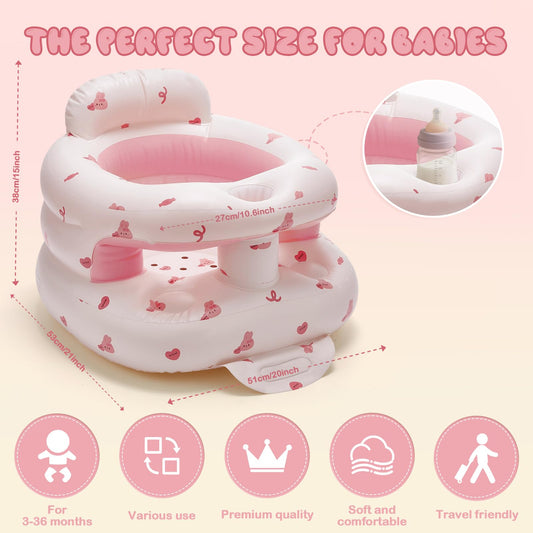 Pozmtiore baby floor chair showing built-in air pump detail