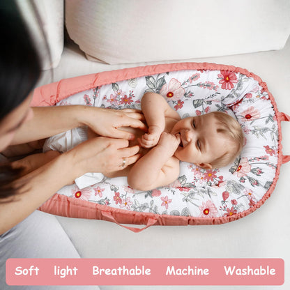 Detailed stitching on Dayeeball baby lounger replacement cover