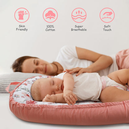 Folded Dayeeball baby lounger cover showing soft material quality