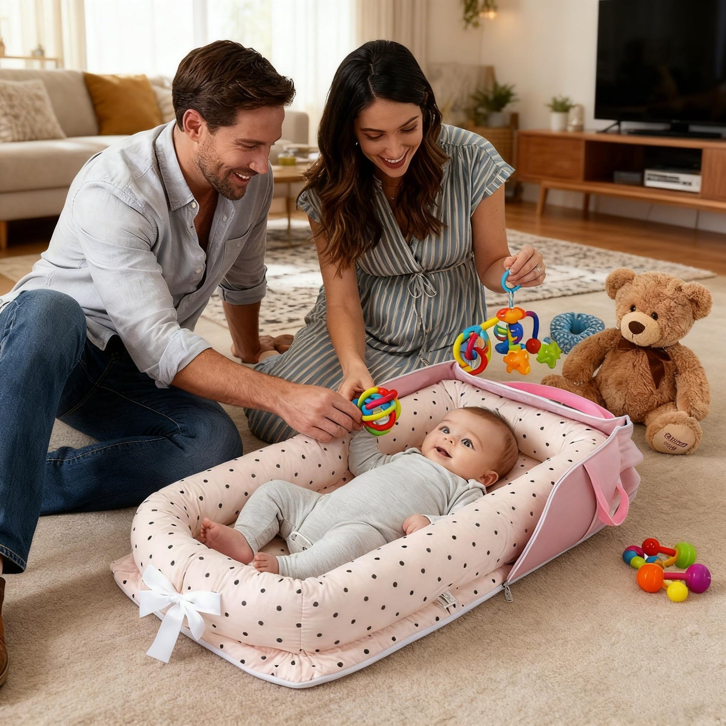 Perfuw baby nest with adjustable zipper detail
