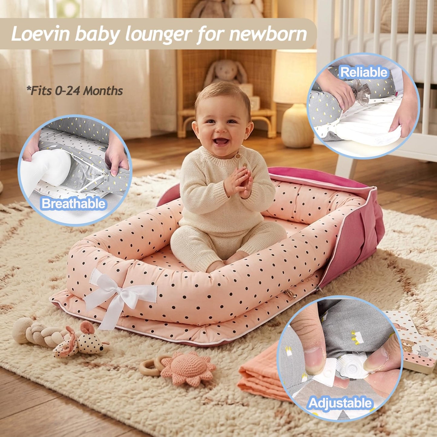 Perfuw infant play gym mat with strap