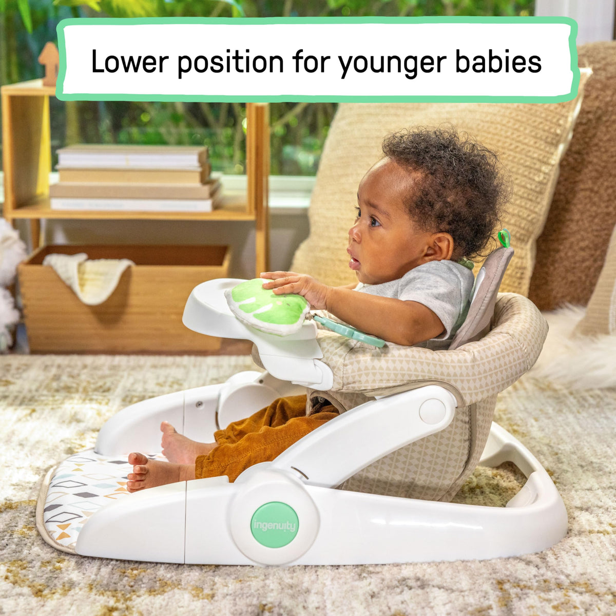 Ingenuity Loni Sloth baby floor seat with tray attached