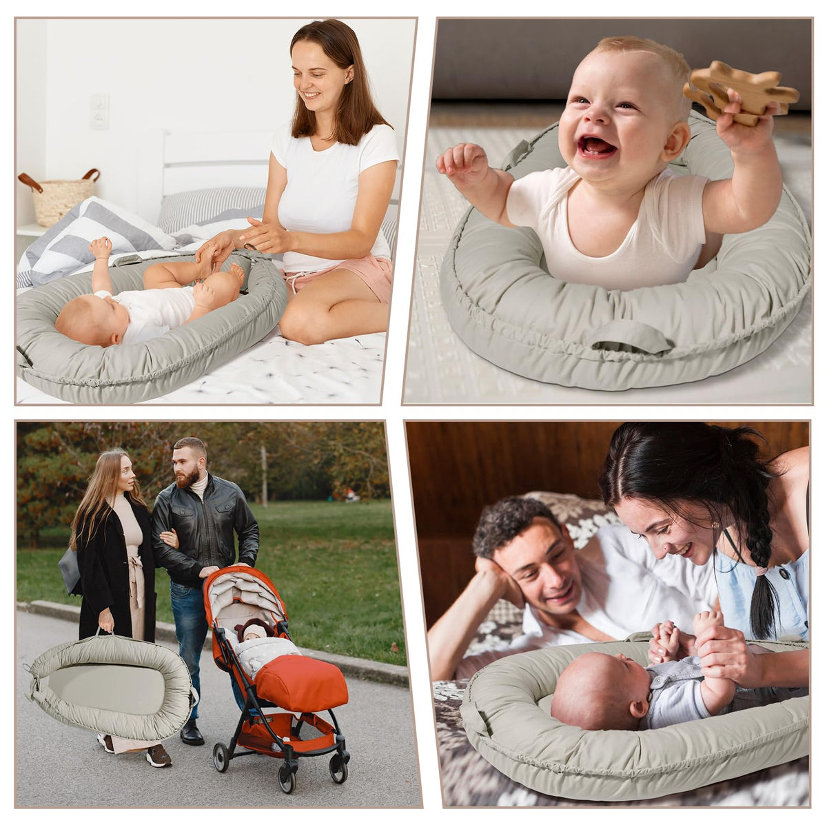 Tarjodgy baby lounger packaging and complete portable accessory view