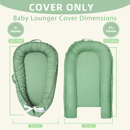 Hooyax newborn lounger cover showing envelope closure back