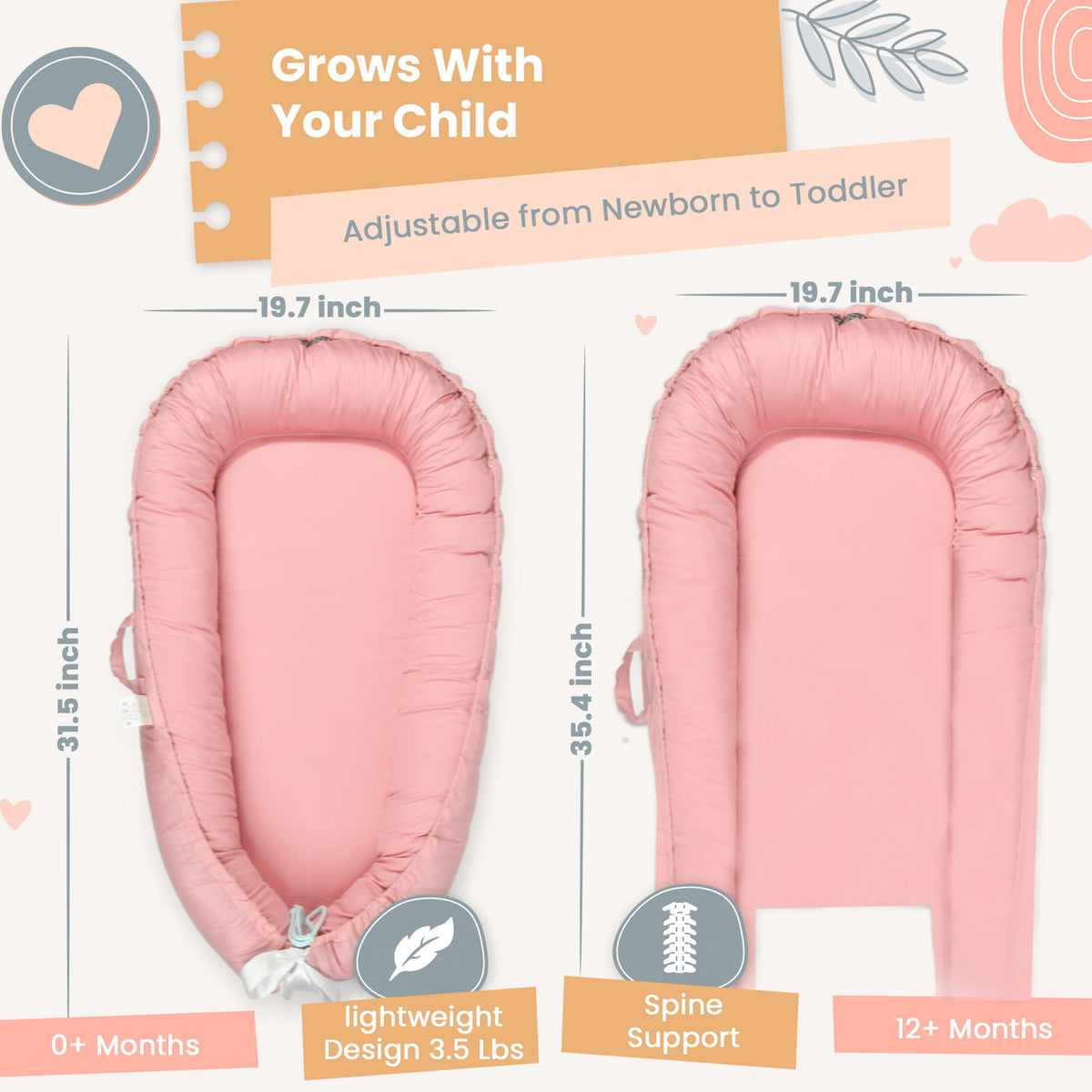 Meindoovm baby lounger set up for tummy time play