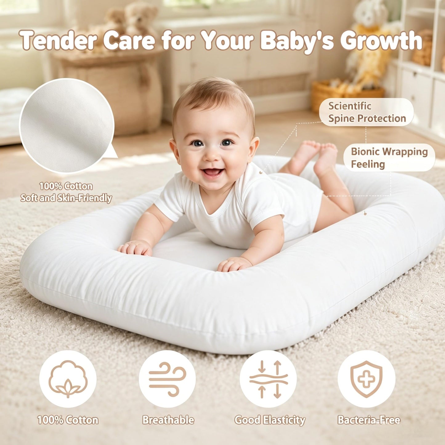 Portable infant floor seat for travel and home use
