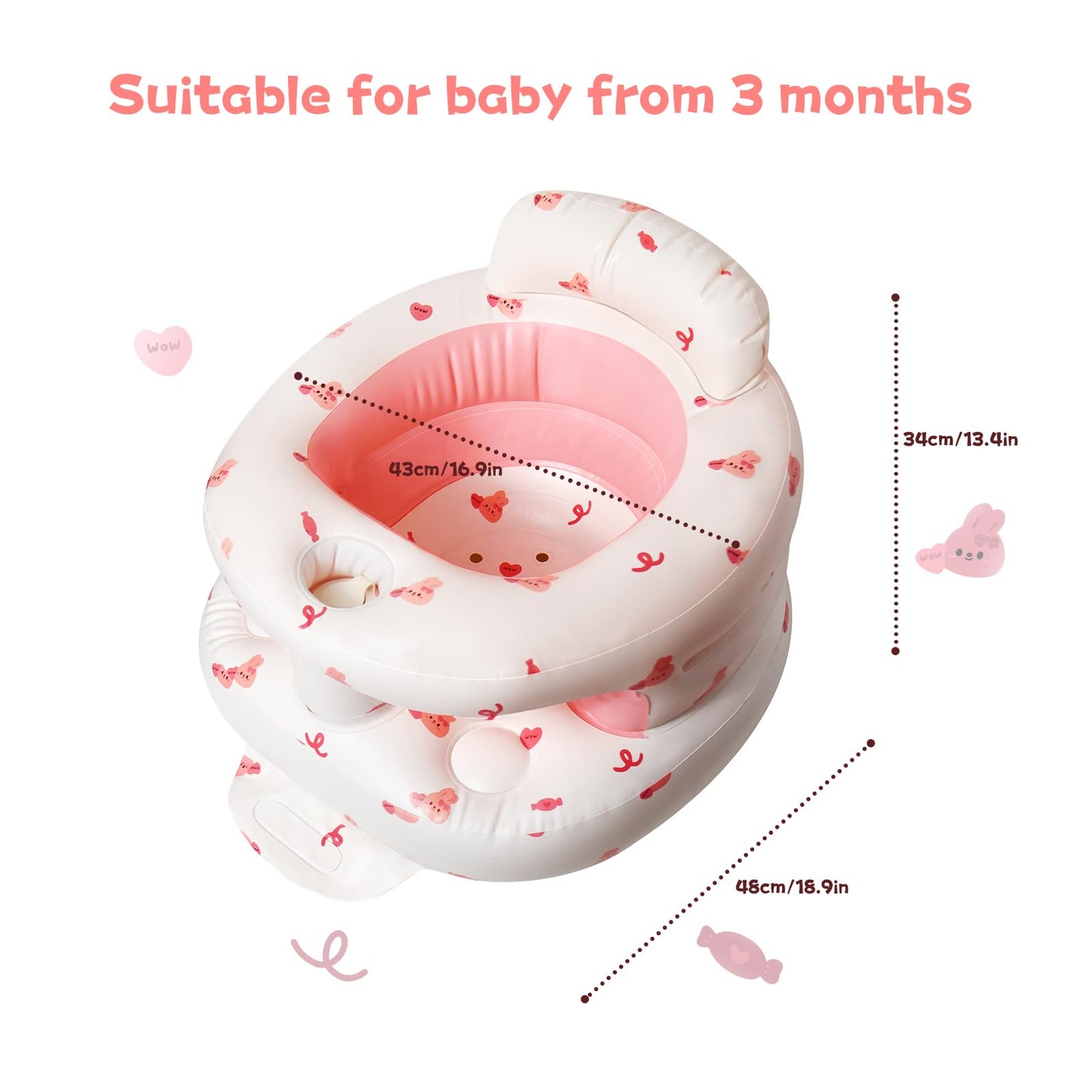 Side view of Tdtok inflatable infant sitting chair