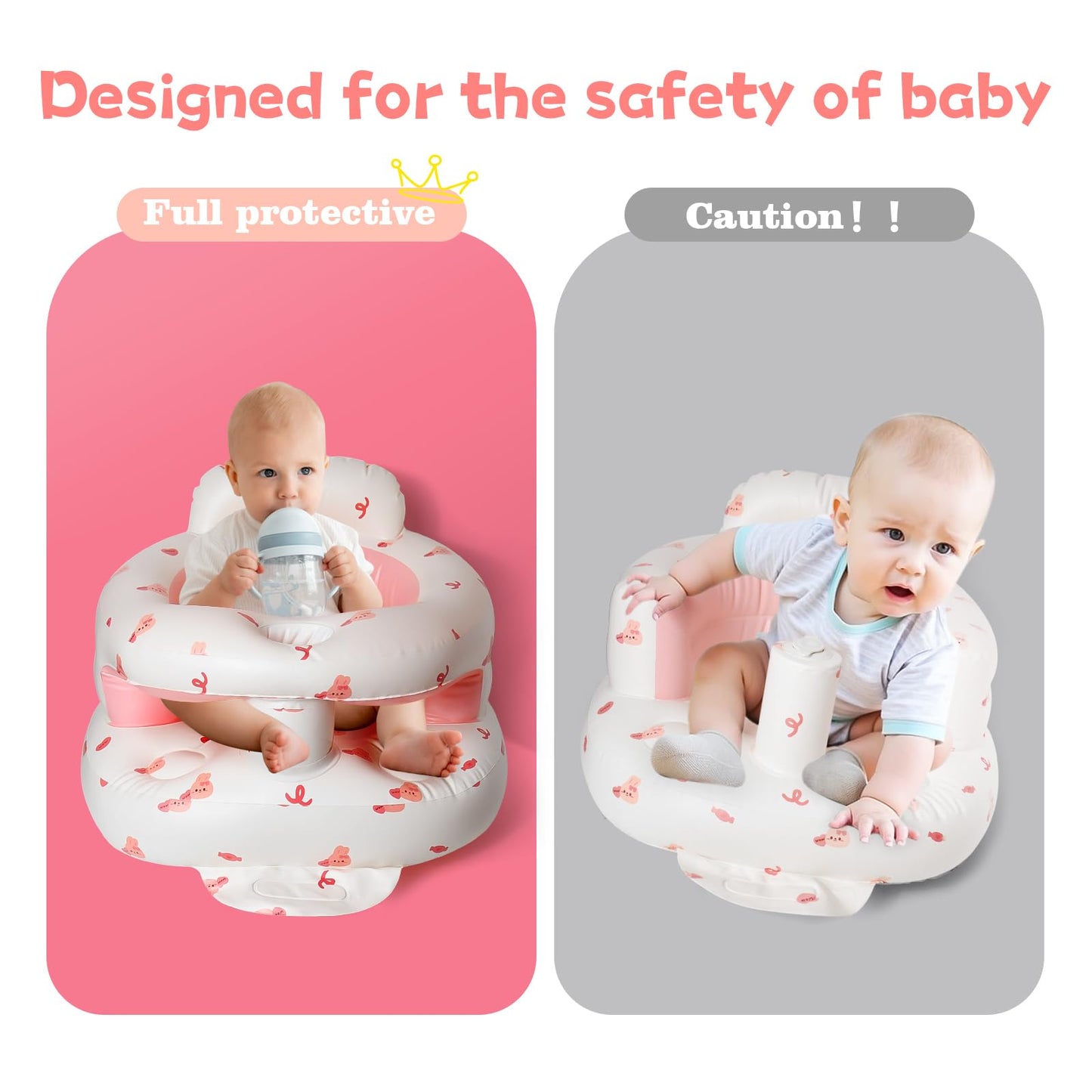Close up of Tdtok baby chair back support and safety fence