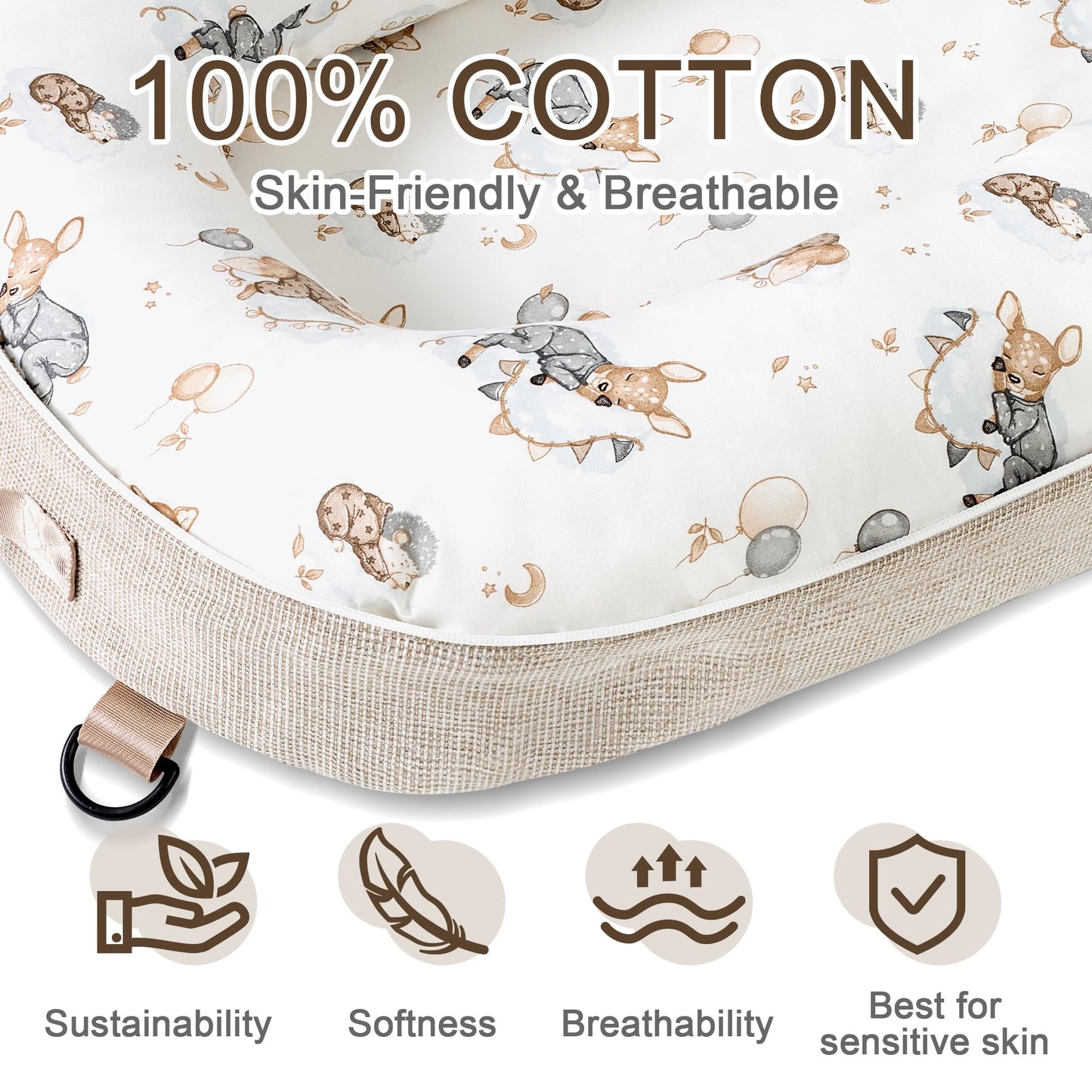 3 in 1 newborn lounger for home and travel use