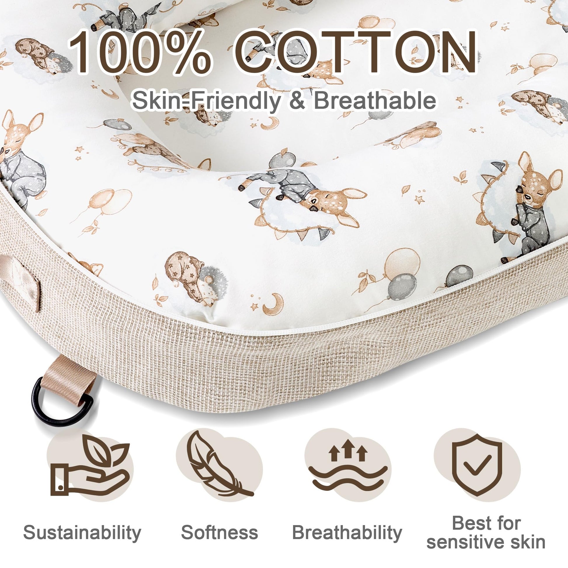 3 in 1 newborn lounger for home and travel use