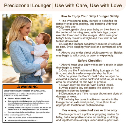 Infant lounger showing bionic womb shape design