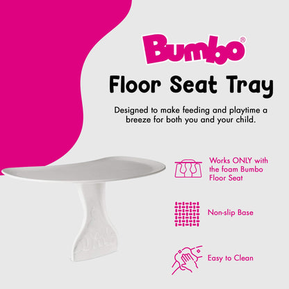 White bumbo floor seat tray accessory isolated