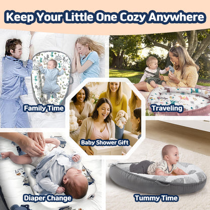 Top view of baby nest showing the portable handle design