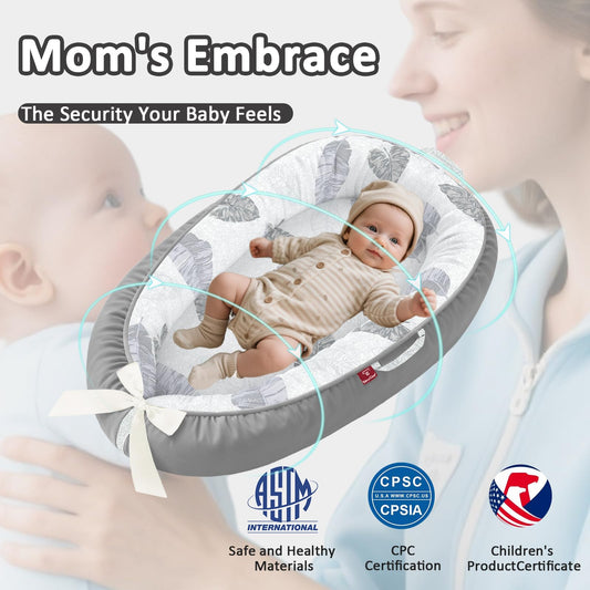 Jwpehoe baby nest portable infant lounger top view