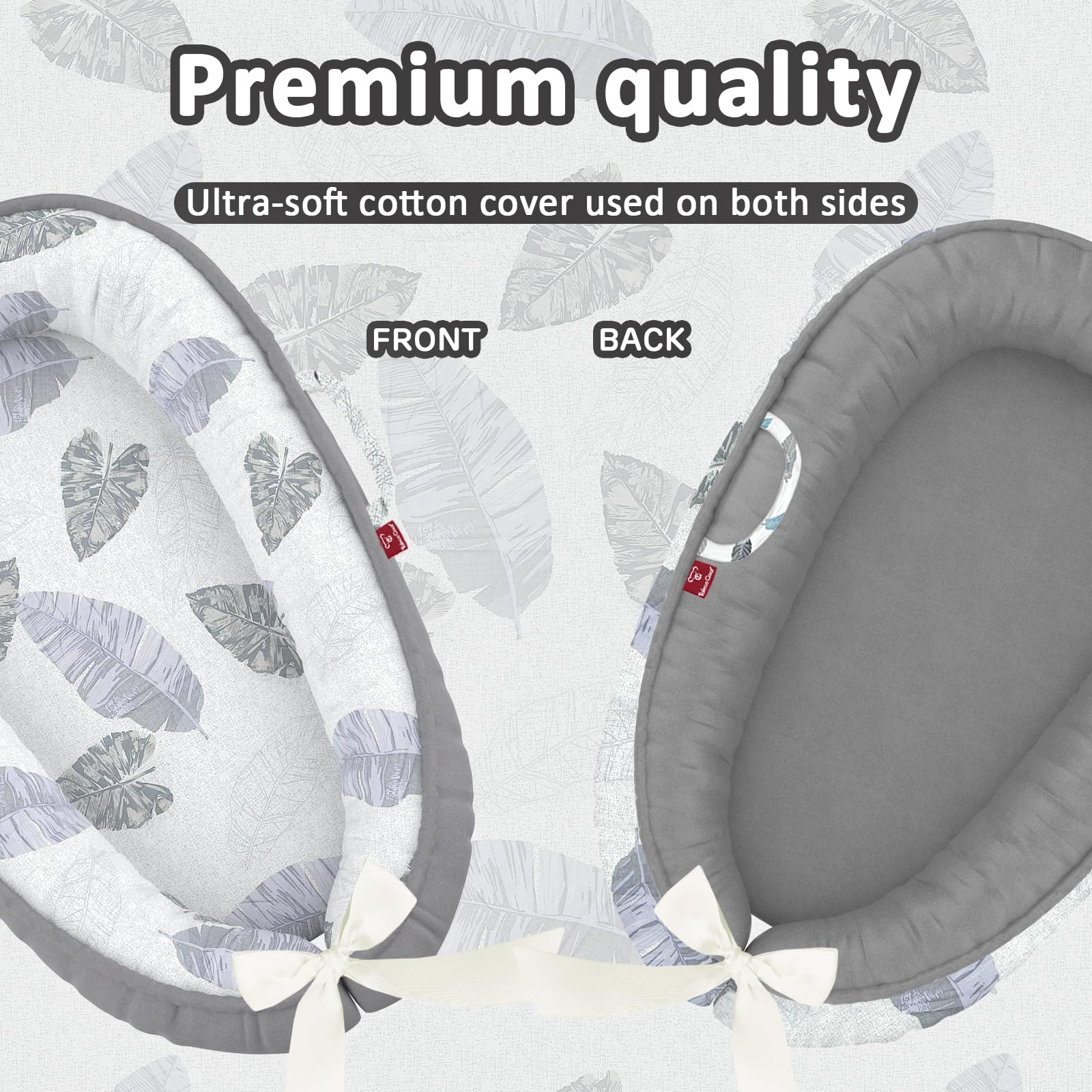 Jwpehoe portable baby nest with two-way zipper detail