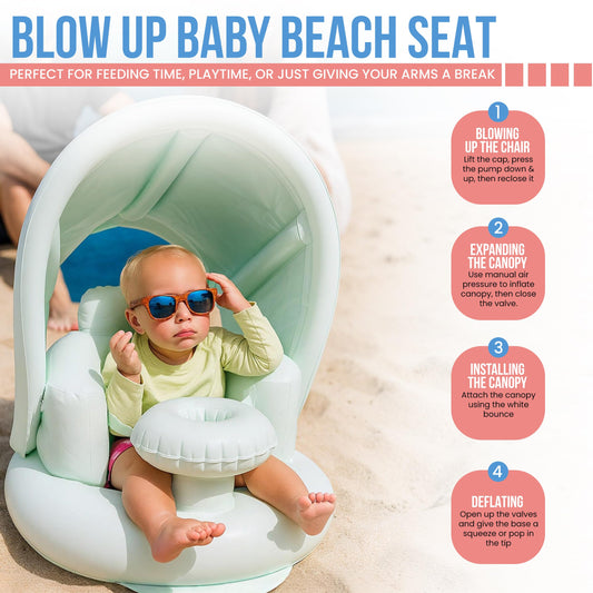 Little Blue Crab infant floor seat with built-in pump
