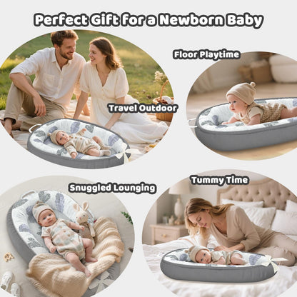 Jwpehoe baby lounger side profile showing ergonomic design