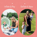 Little Blue Crab blow up baby seat folded compactly for travel and storage