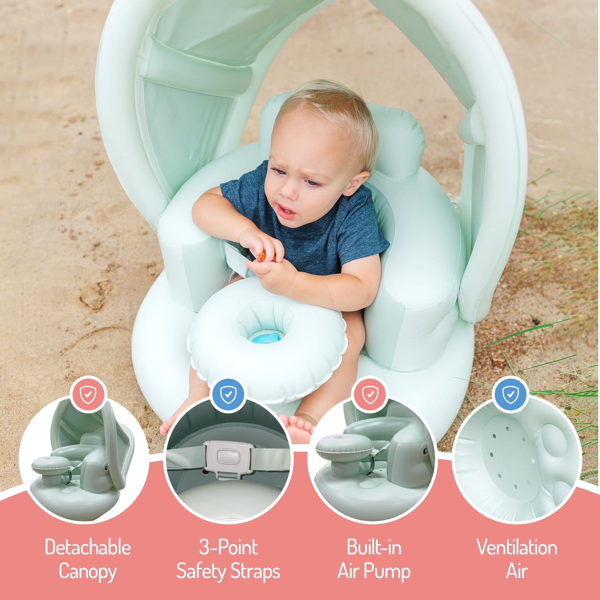 Top view of Little Blue Crab sit me up baby floor chair