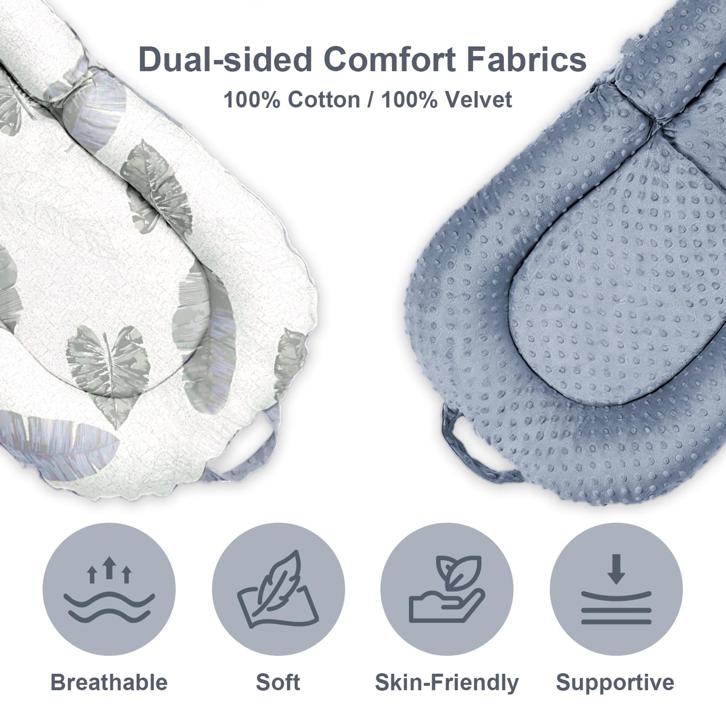 JSTPRO baby lounger used as a tummy time pillow for newborns
