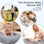 Infant lounger showing the lightweight structure and carrying handles