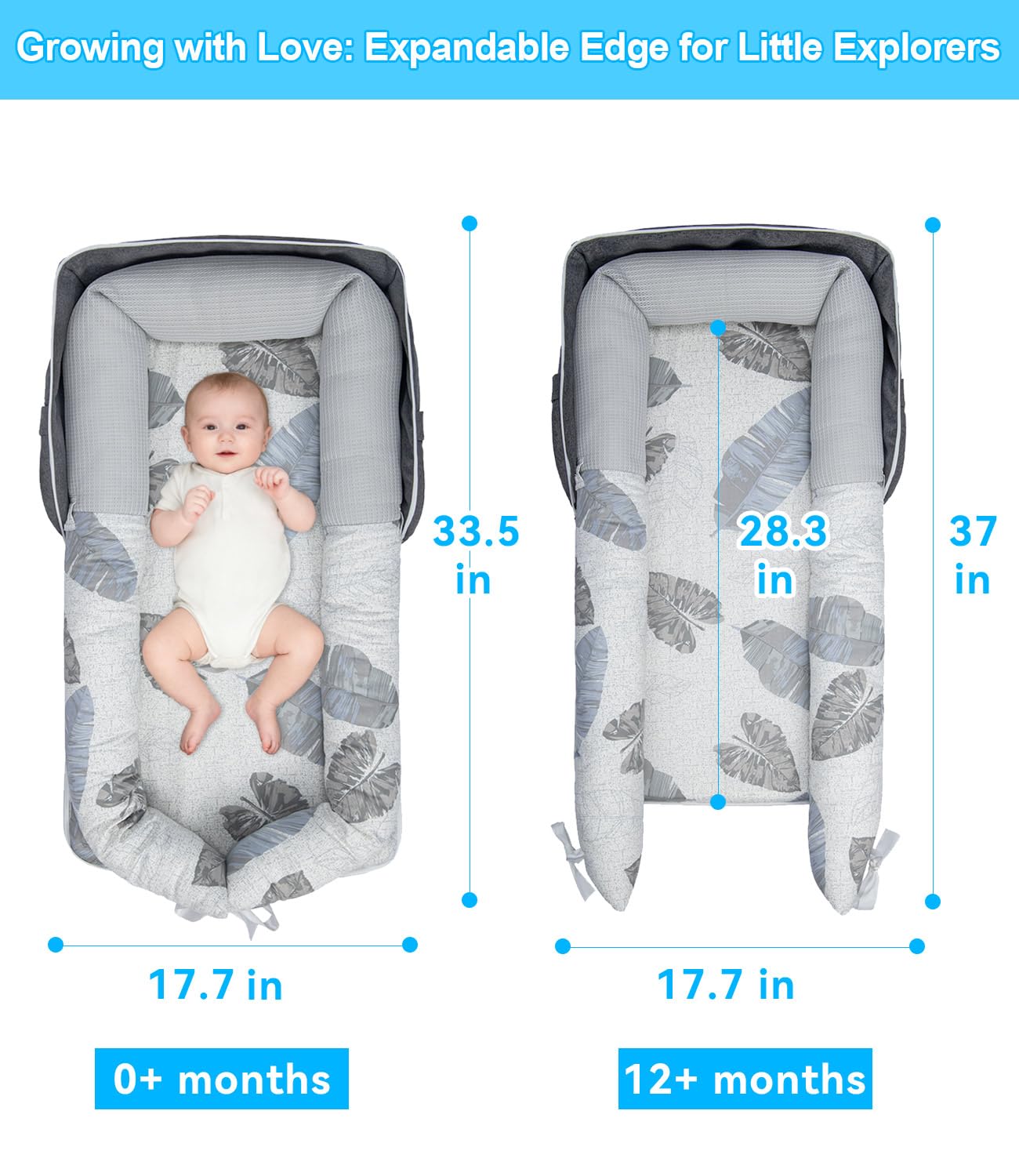 Close up of breathable fabric on Tcruybed baby lounger