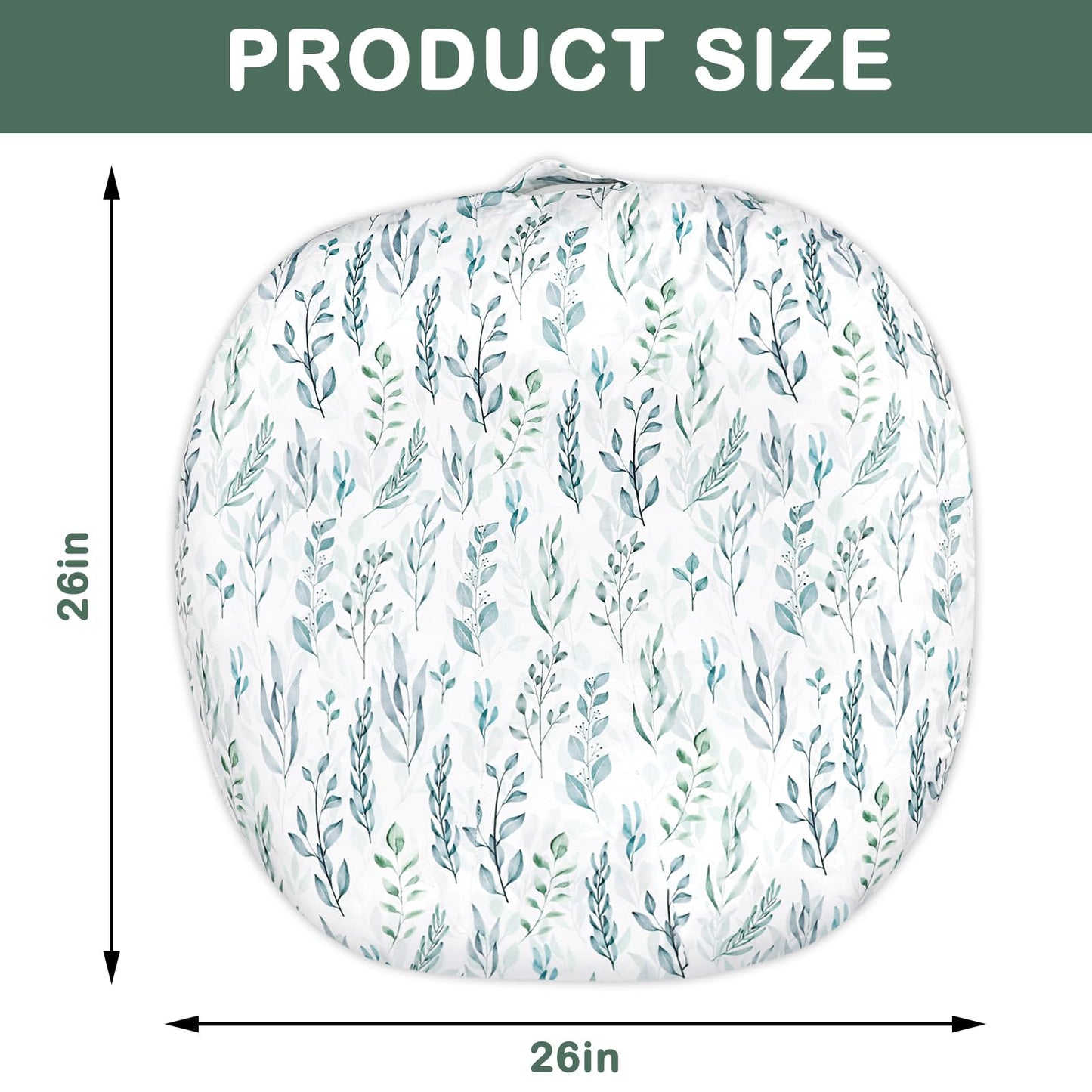 Soft removable baby lounger cover folded to show reversible side
