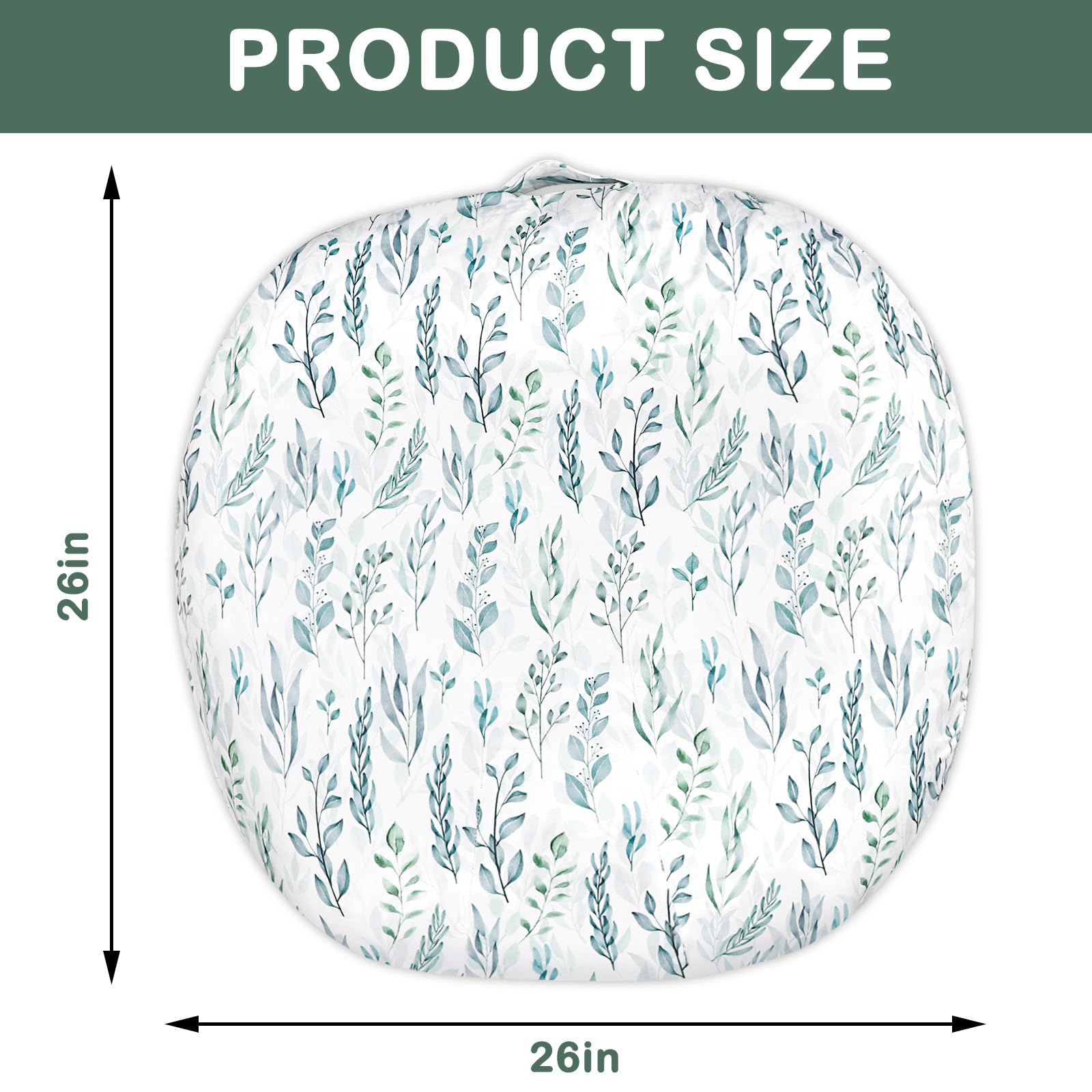 Soft removable baby lounger cover folded to show reversible side