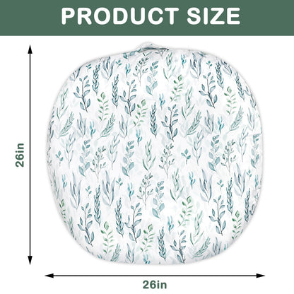 Soft removable baby lounger cover folded to show reversible side