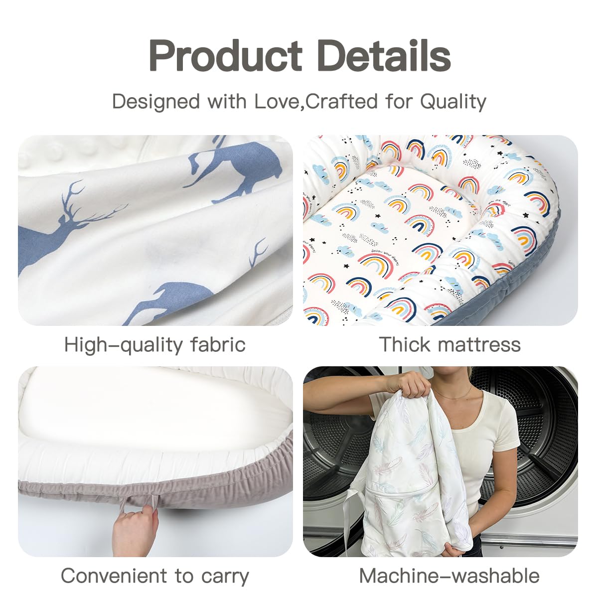 Bubbyhuts baby lounger cover removal and washing demonstration