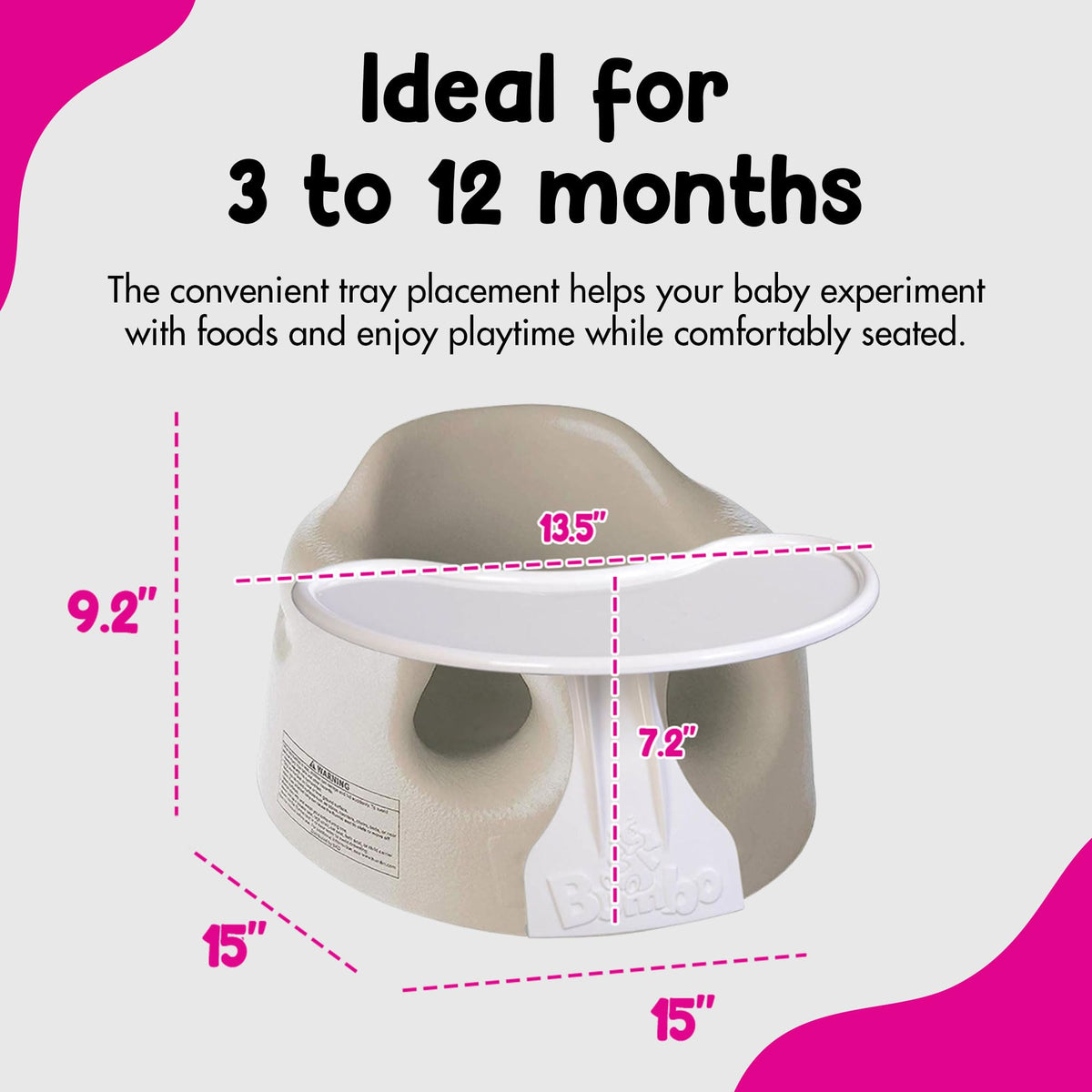 Bumbo infant floor seat angled profile showcasing ergonomic foam design