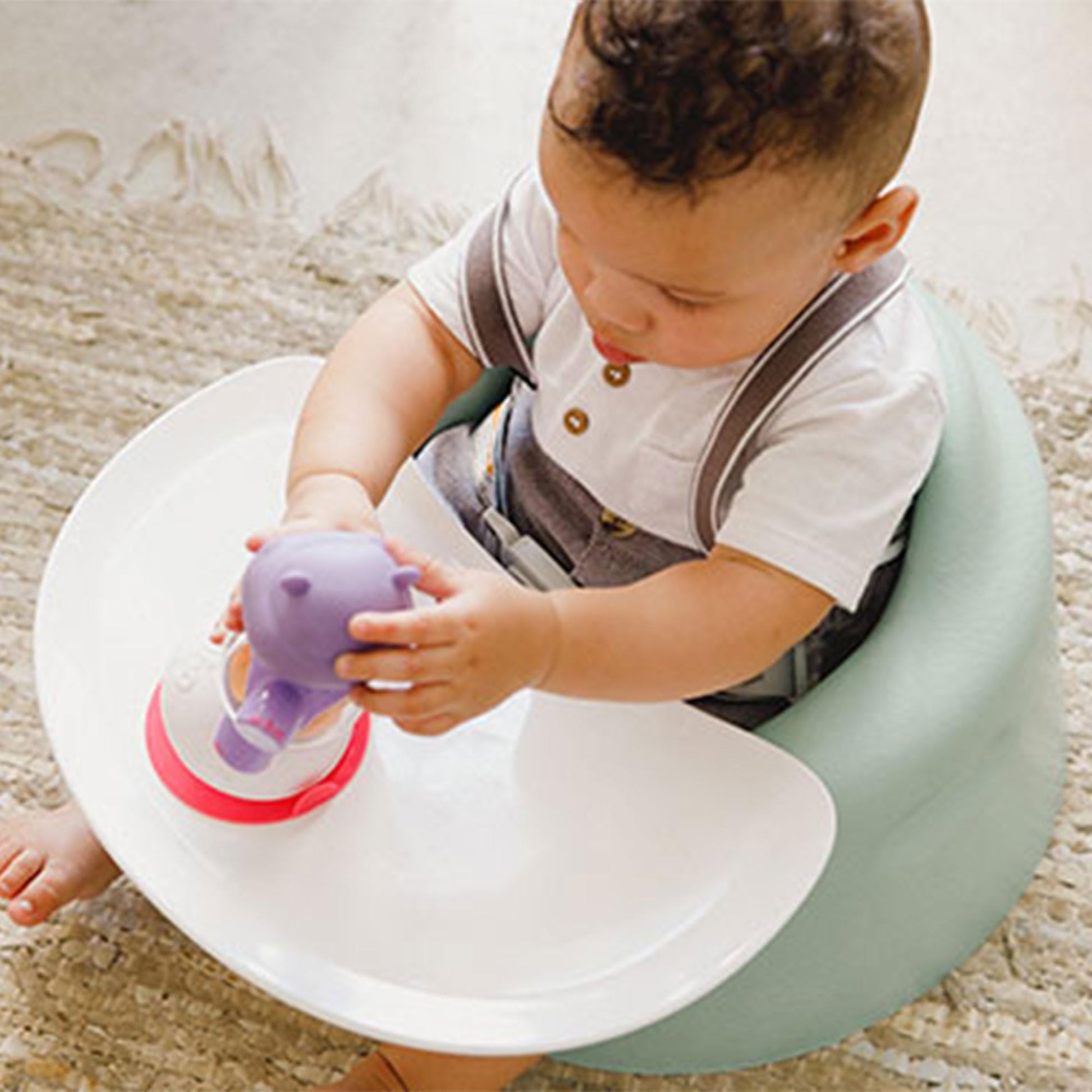 Close up of soft foam material on Bumbo baby seat
