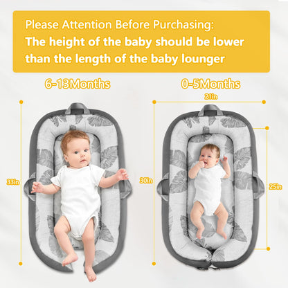 Detachable sensory toys on Swaathani baby lounger rack