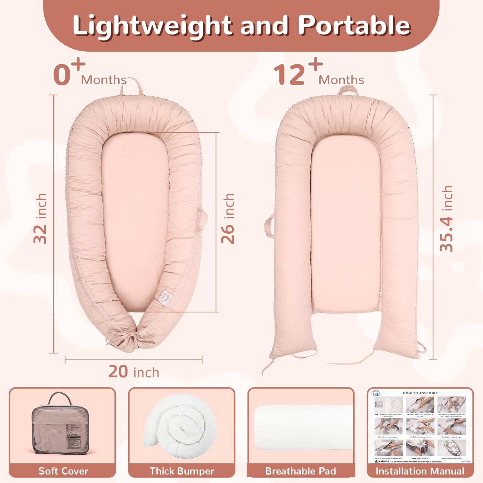 Newborn in EAQ portable infant nest