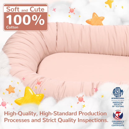 Side view of EAQ velvet baby lounger pod