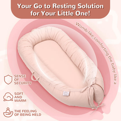 Detailed view of baby lounger protective bumper