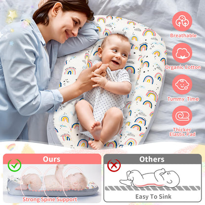 Aufona organic cotton baby nest with side handles
