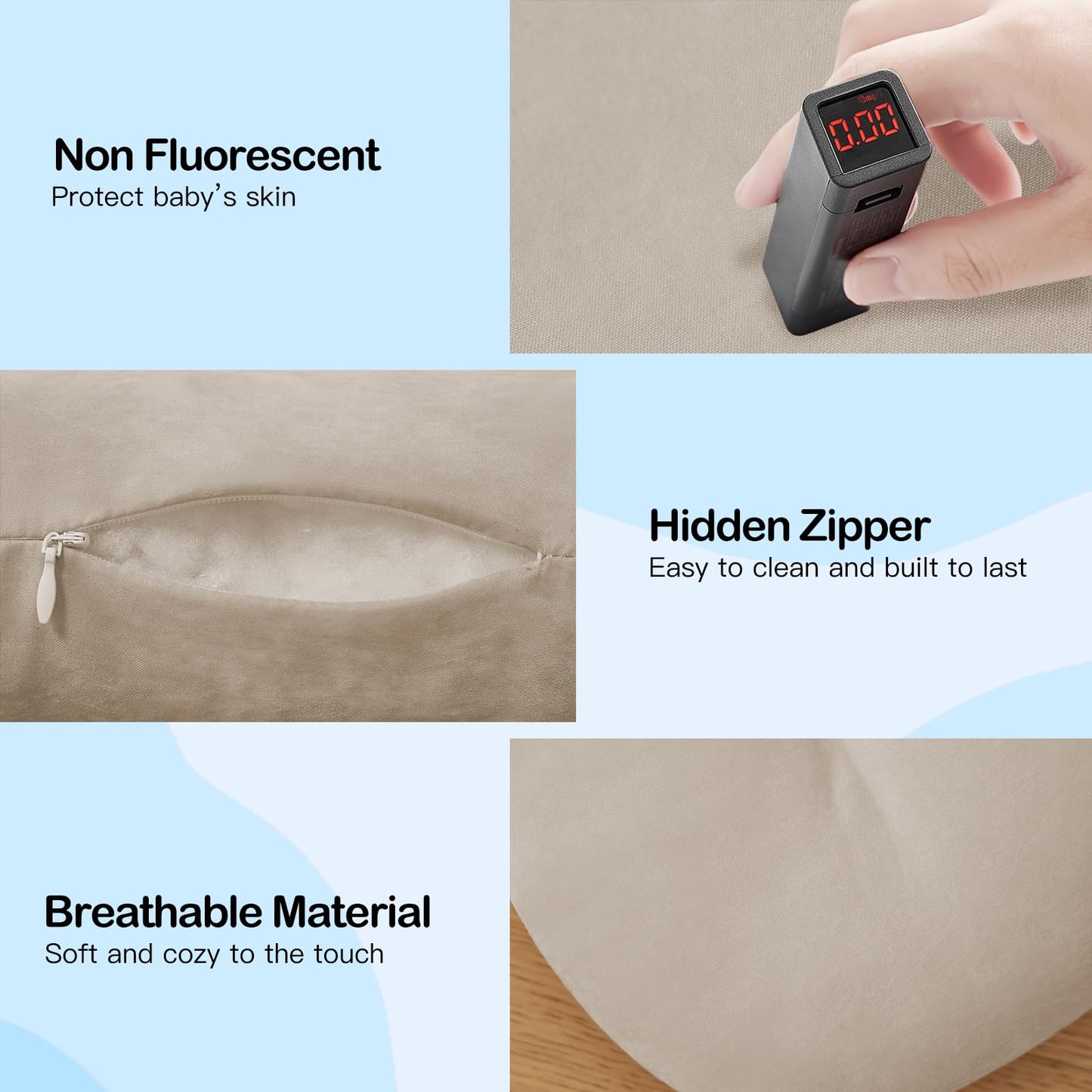Lucakuins baby lounger in a modern nursery setting
